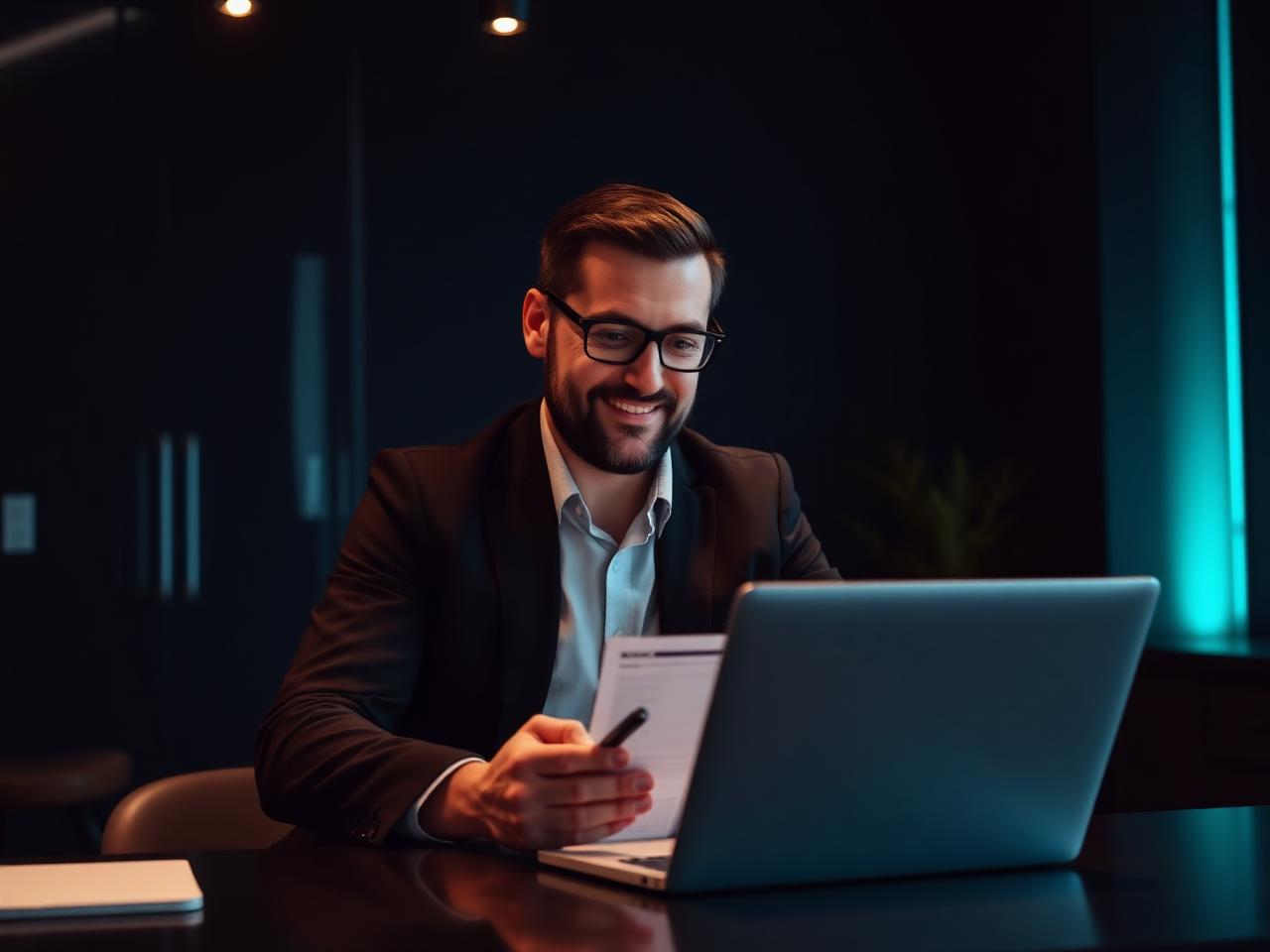 Eric Rudover, founder of Rockstar Sales Training, reviewing sales strategy on a laptop